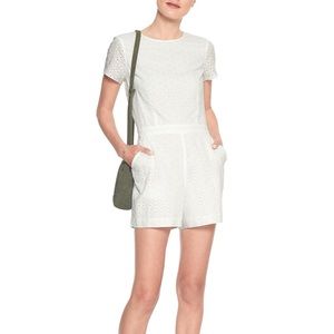 Banana Republic Factory White Eyelet Romper